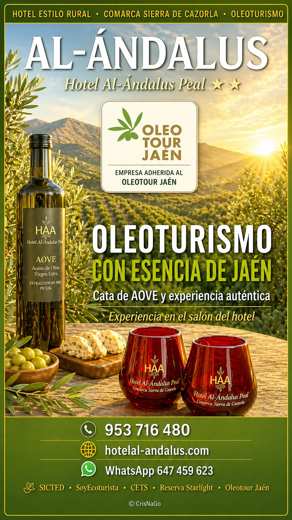 Olive oil tourism poster at Hotel Al-Andalus Peal