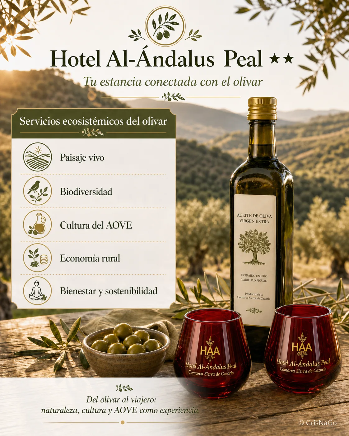 Servicios ecosistémicos del olivar en el Hotel Al-Ándalus Peal
