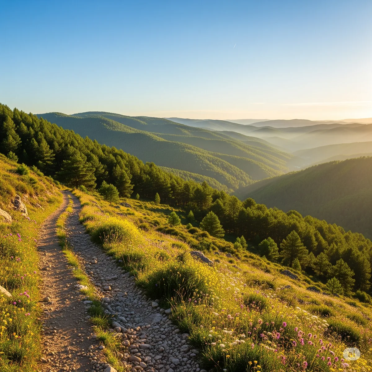 Paisaje de olivar y sierra en el entorno de la Sierra de Cazorla