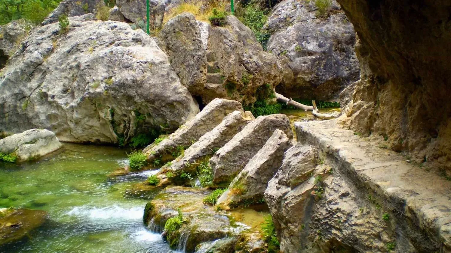 Tornillos del Gualay natural area with rocks and water