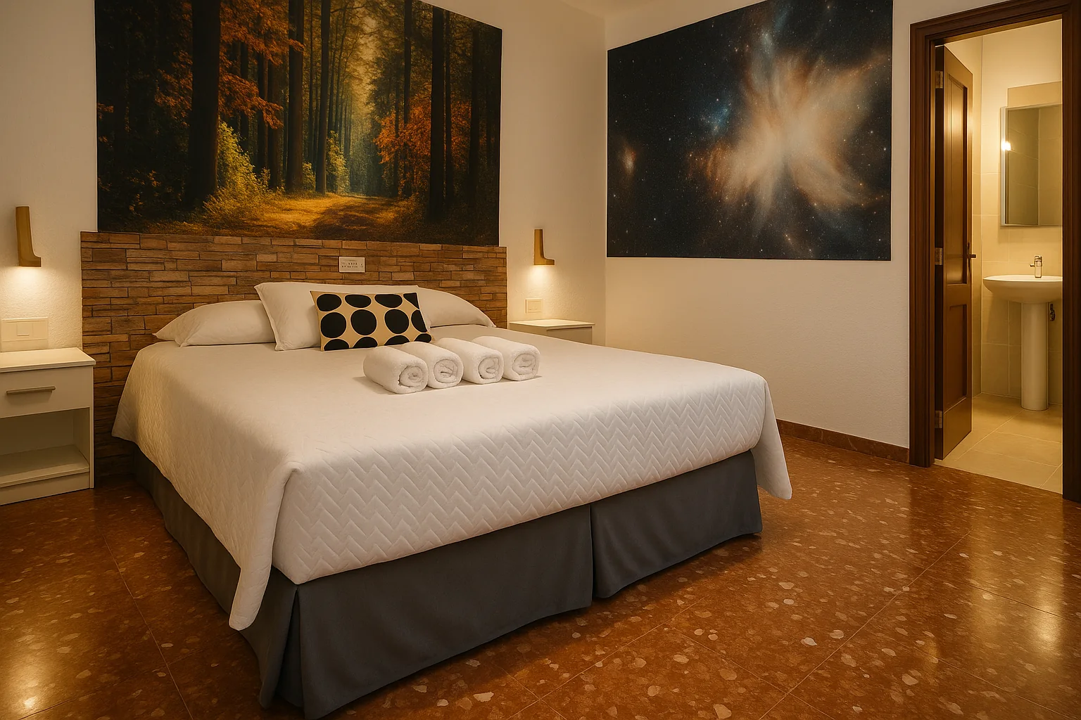 Hotel Al-Ándalus Peal, habitación preparada para una estancia tranquila